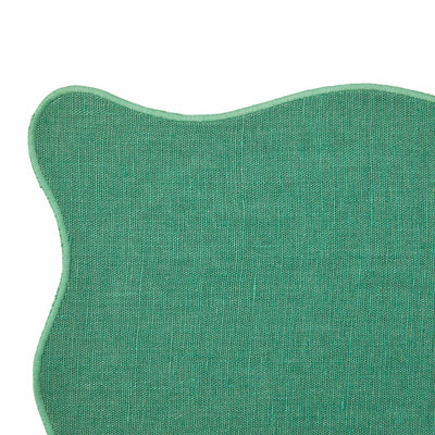 Scallop Trim Linen Placemat Green 30 x 50cm