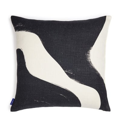 Wave Print Cushion Cover in Black