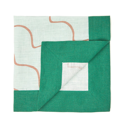 Escapism Wavy Linen Napkin Blue 45 x 45cm