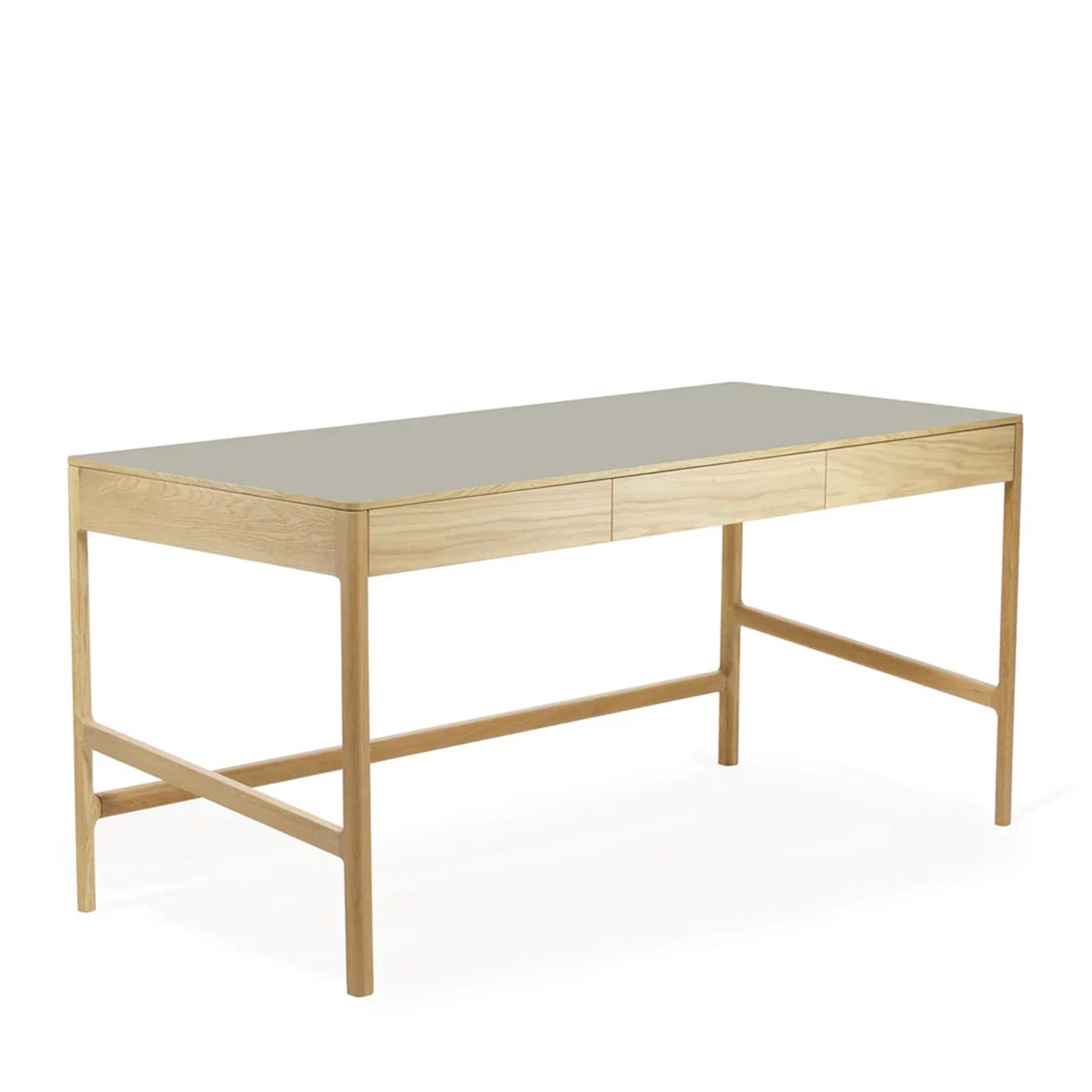 Domus 3 Drawer Desk - Oak Pebble Top