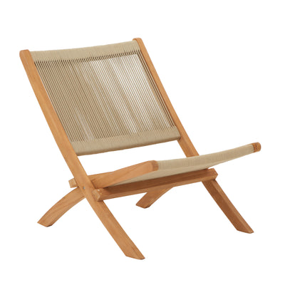 Folding Rope Lounge Chair in Teak