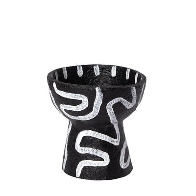 Squiggle Mbabane Bowl in Black & White