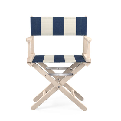 Director's Chair in Navy Bold Stripe & White Stained Beech