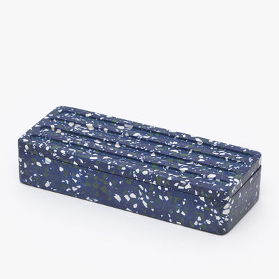 Terrazzo Pencil Storage Box Blue