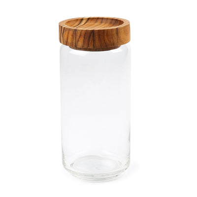 Teak Stacking Storage Jar 1L