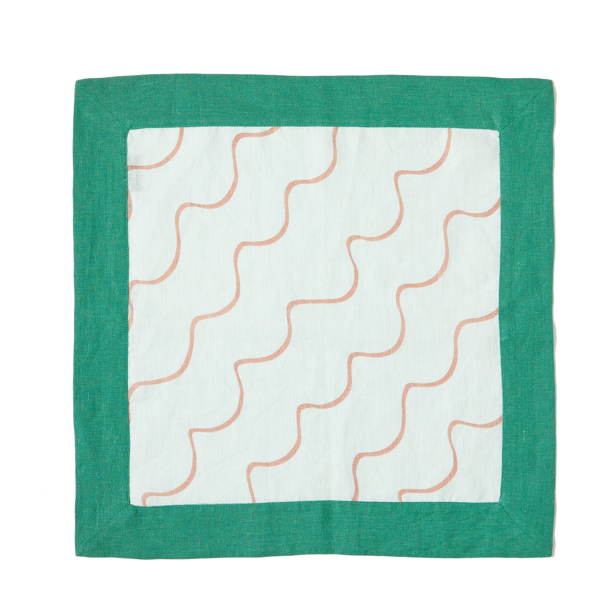 Escapism Wavy Linen Napkin Blue 45 x 45cm