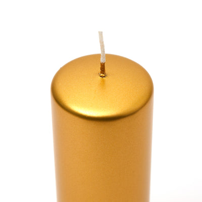 Pillar Candle 20cm in Matt Gold