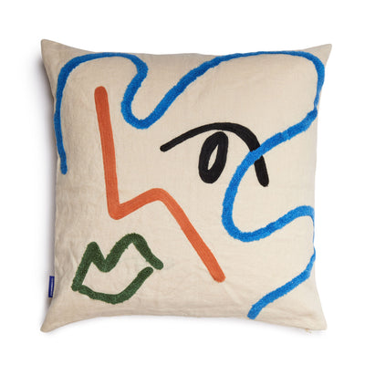 Abstract Face Cushion Cover