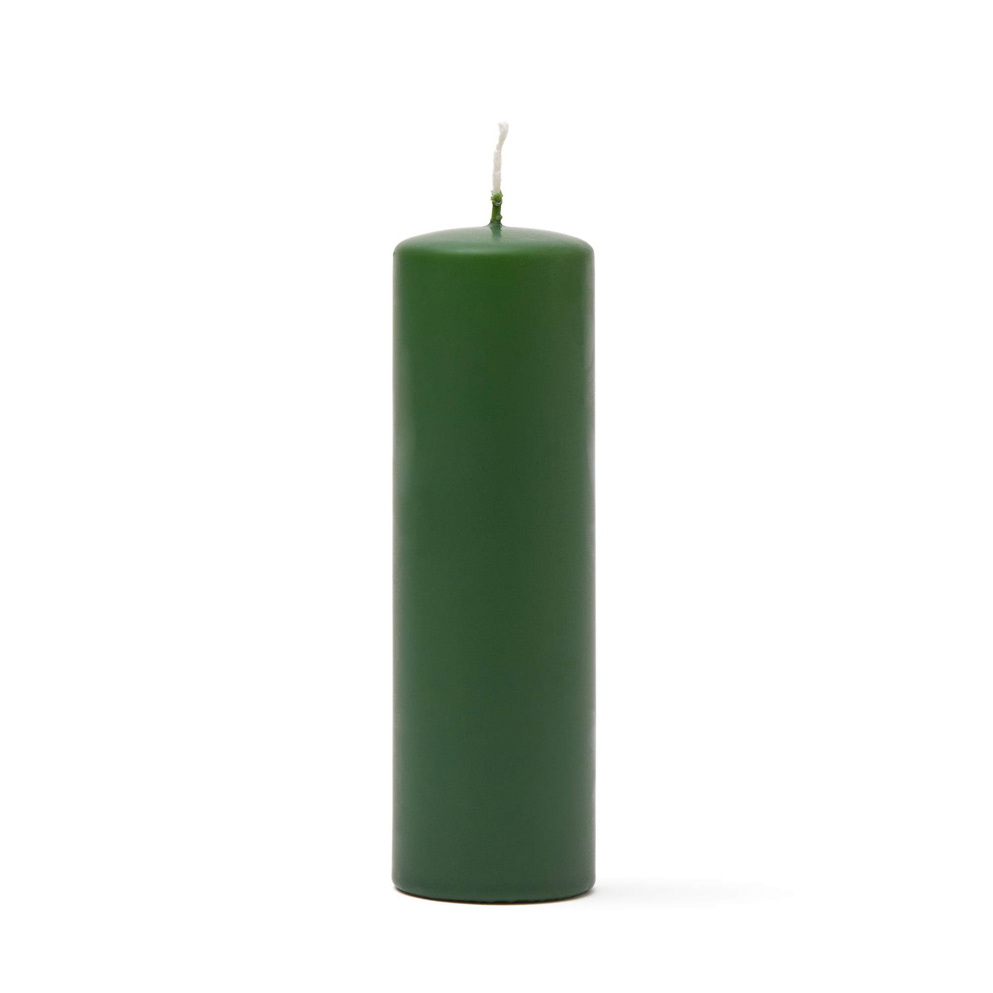 Pillar Candle 20cm in Matt Olive Green