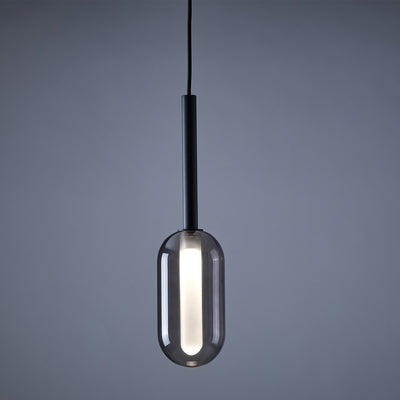 Droplet Dimmable Single Ceiling Light Smoked Glass