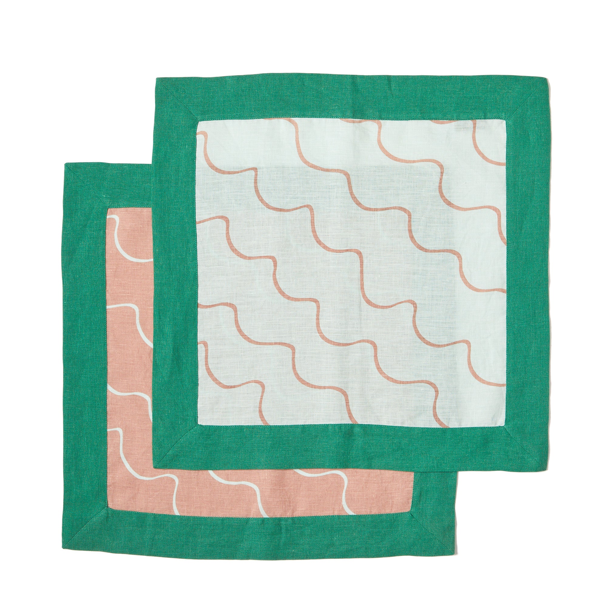 Escapism Wavy Linen Napkin Blue 45 x 45cm