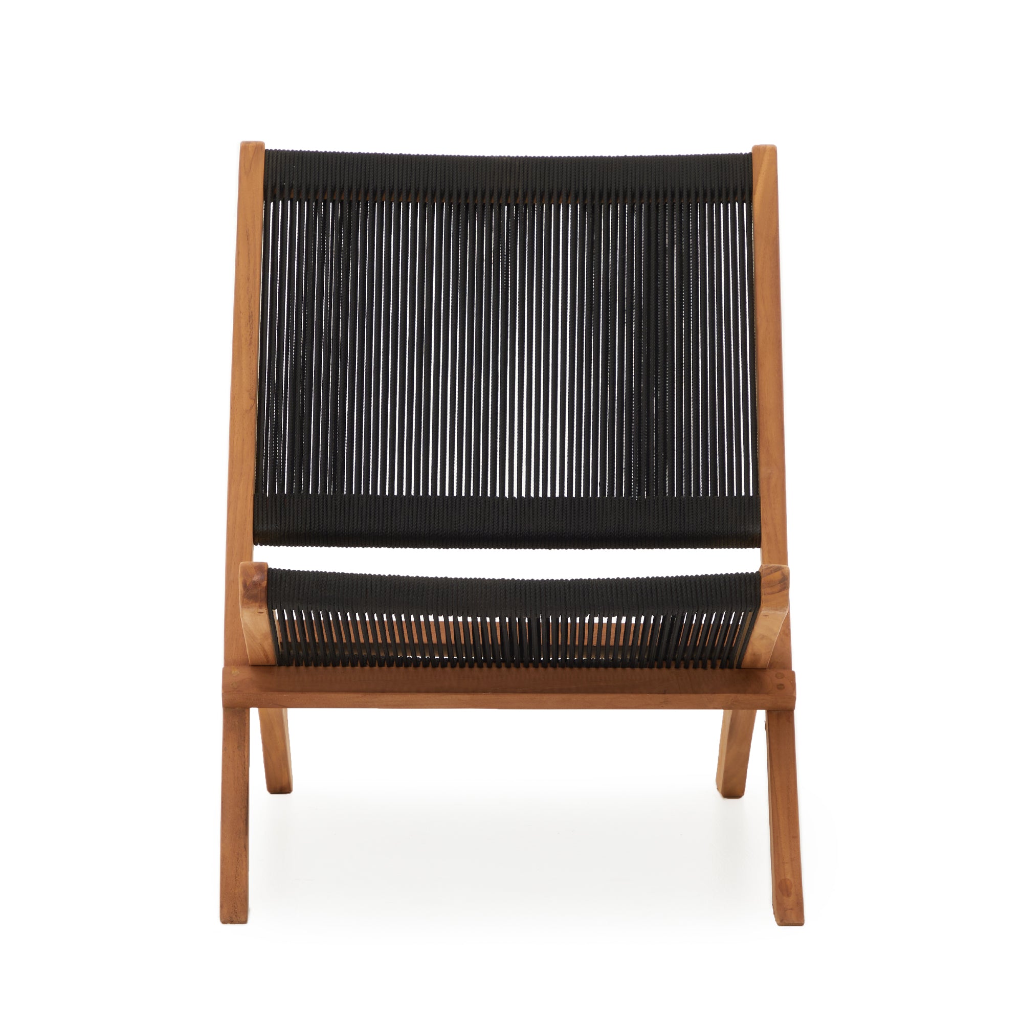 Folding Rope Lounge Chair in Teak image 1