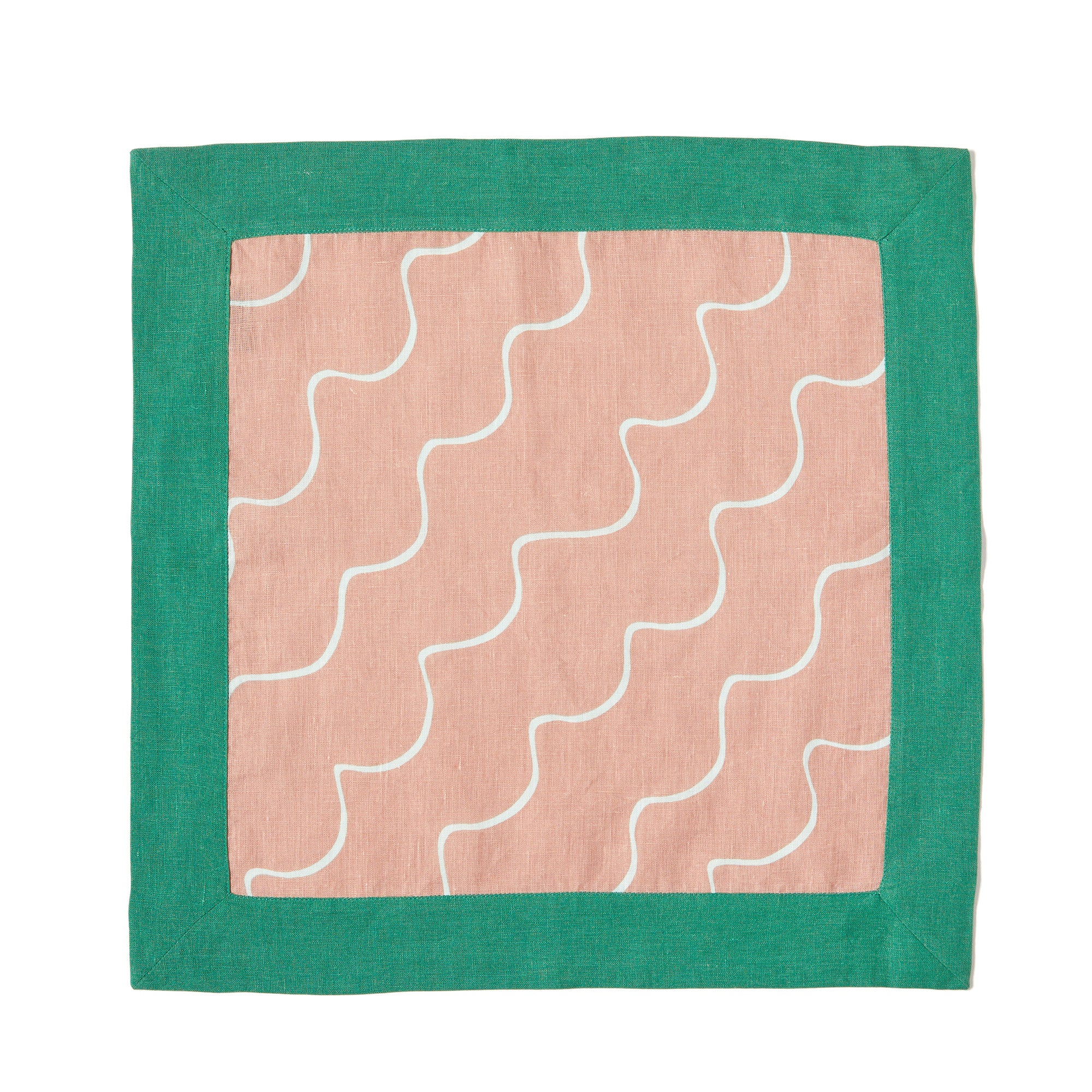 Escapism Wavy Linen Napkin Apricot 45 x 45cm