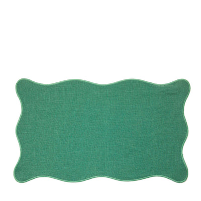 Scallop Trim Linen Placemat Green 30 x 50cm