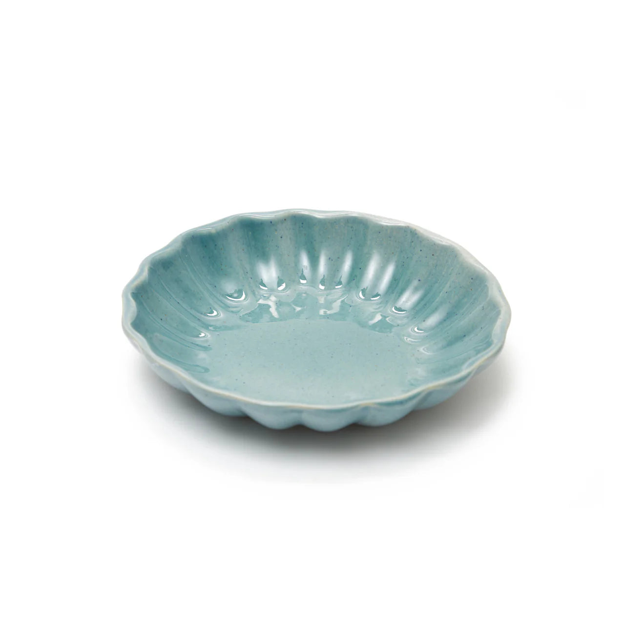 Scallop Fluted Bowl Speckle Blue 16.5cm