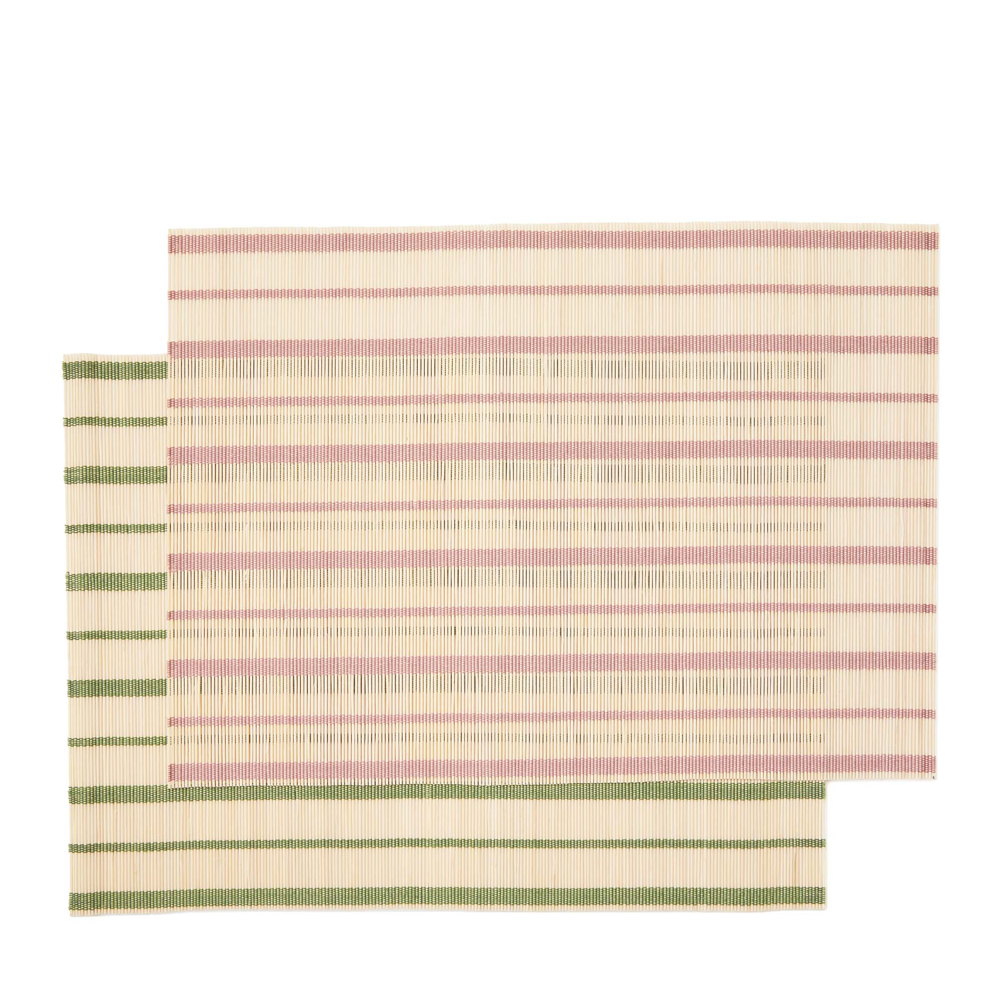 Bamboo Rectangular Placemat Sage & Natural 45 x 33cm