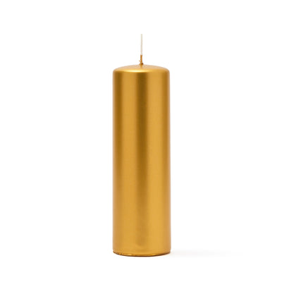 Pillar Candle 20cm in Matt Gold