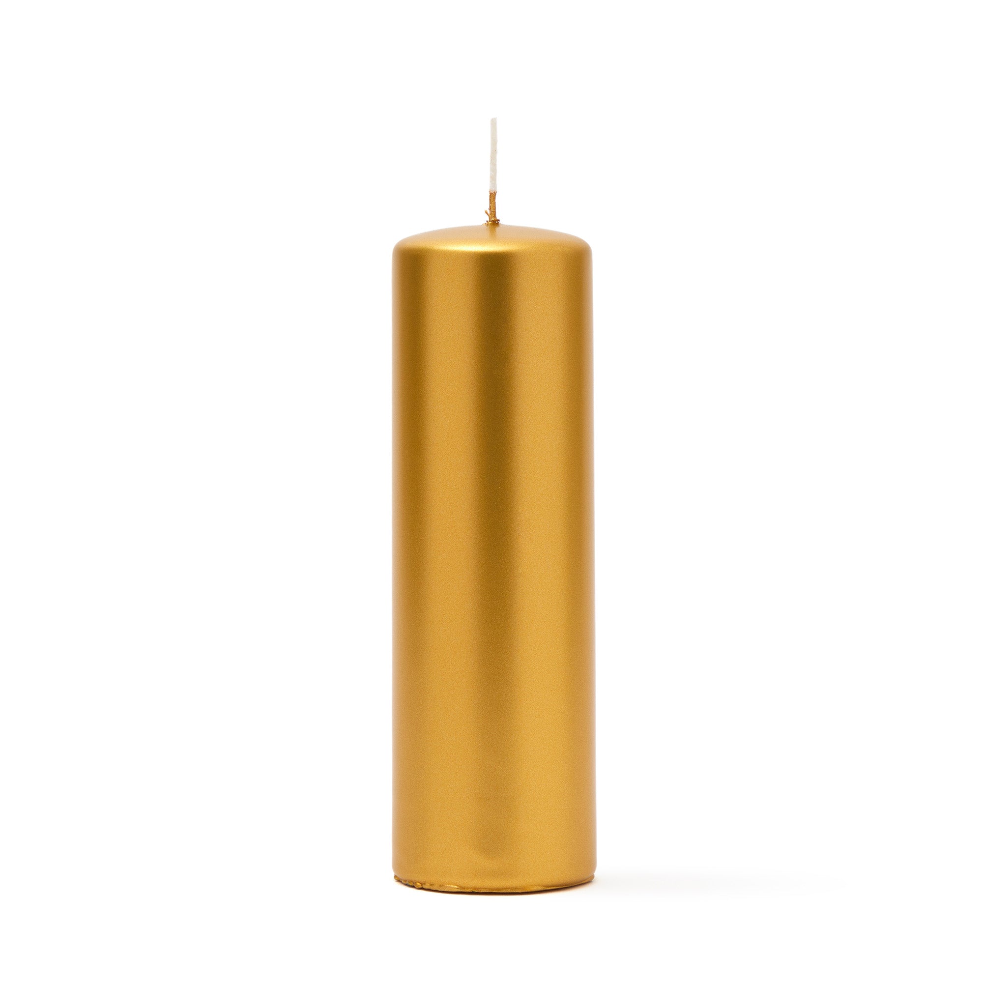 Pillar Candle 20cm in Matt Gold