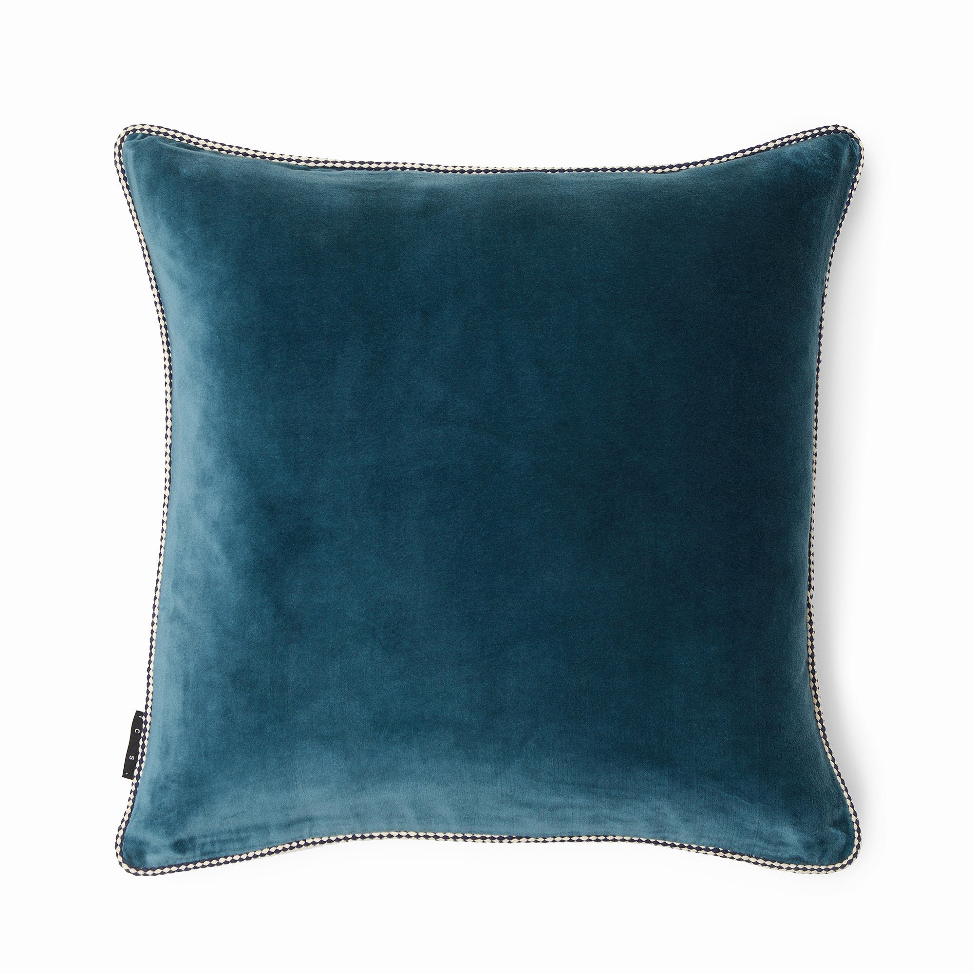 Braided%20Velvet%20Cushion%20Cover%20Teal%20&%20Sky%20Blue image 1