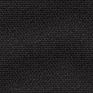 Close-up of a Bora Bora fabric in a dark black color, highlighting its tight, woven texture. The image focuses on the intricate weave and uniform appearance of the material.