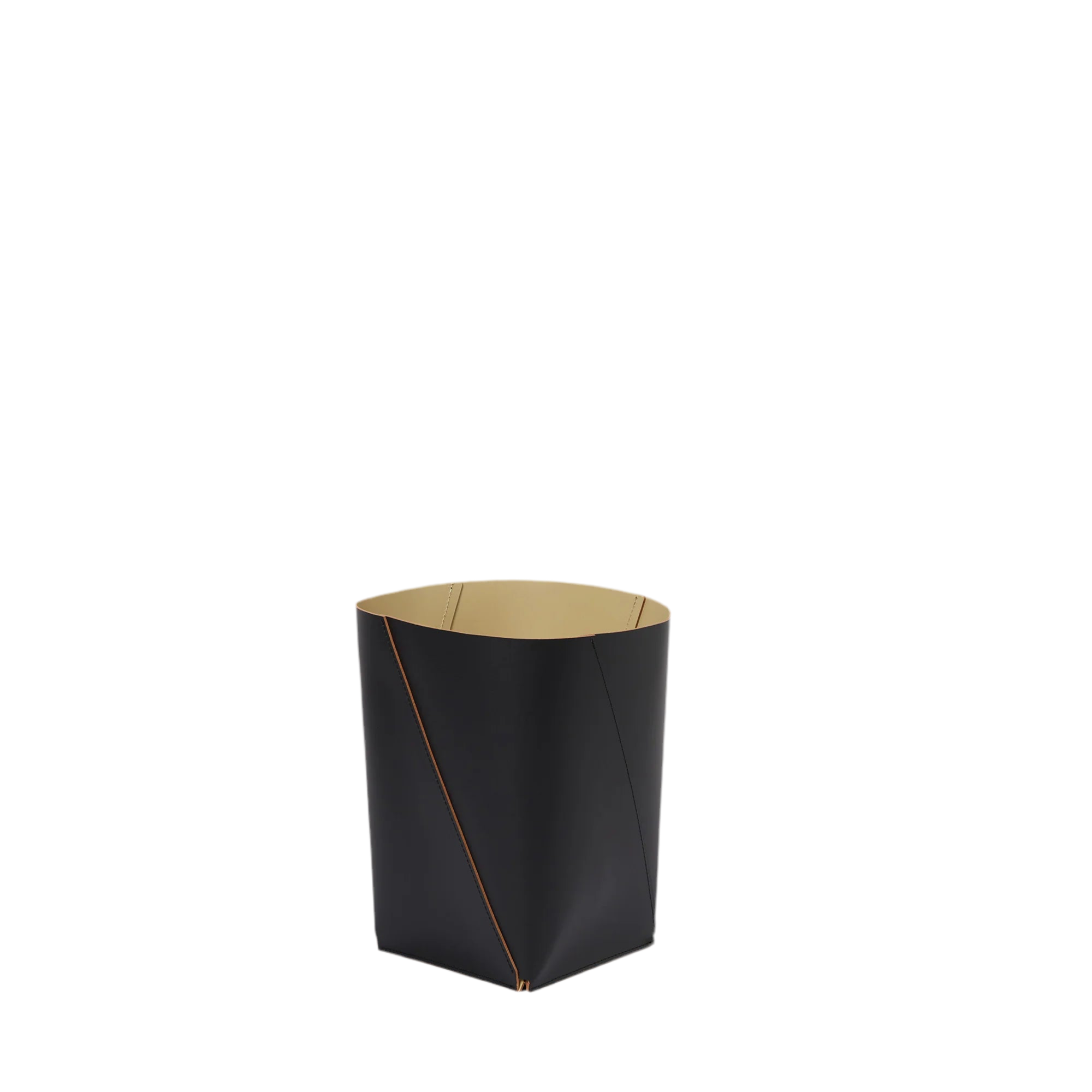 Cuero Two Tone Leather Bin Black & Sand