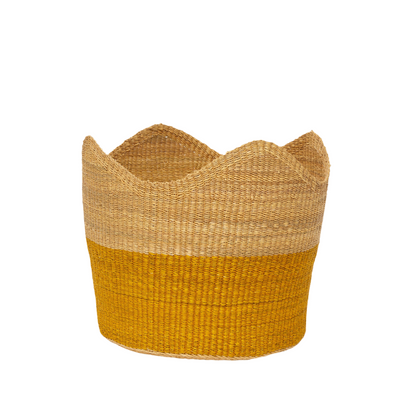 Basket Wave Rim Colour Base Natural And Mustard