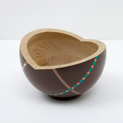 Marquetry Mania Bowl Brown Painted Wood