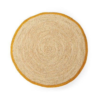 Woven Round Placemat Mustard & Natural 38cm