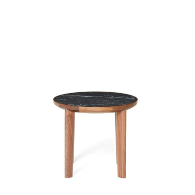 Hole Side Table Walnut & Marble