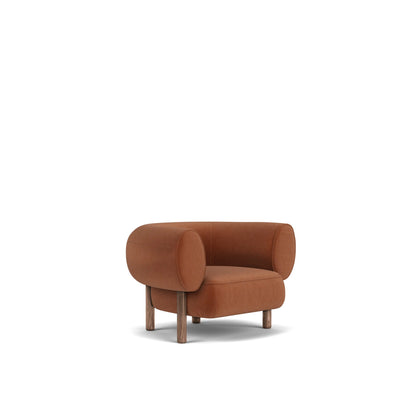 Arbor Armchair - Walnut Legs - Duro Velvet: Brick