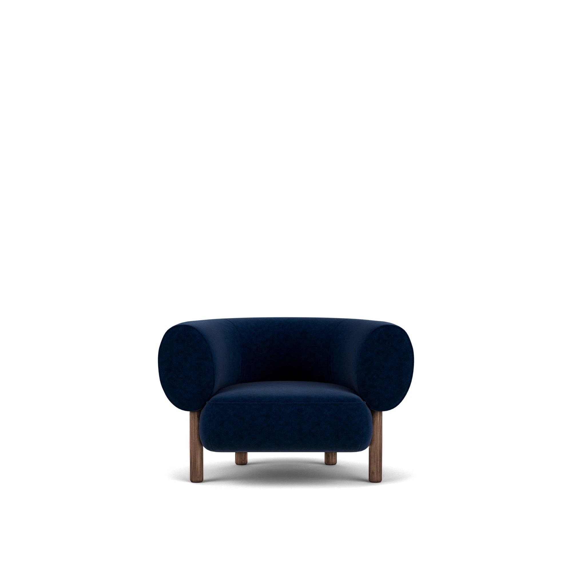 Arbor Armchair - Walnut Legs - Duro Velvet: Cobalt