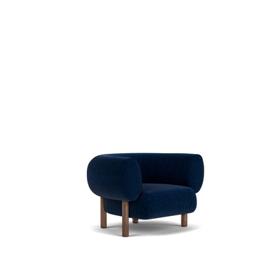 Arbor Armchair - Walnut Legs - Duro Velvet: Cobalt