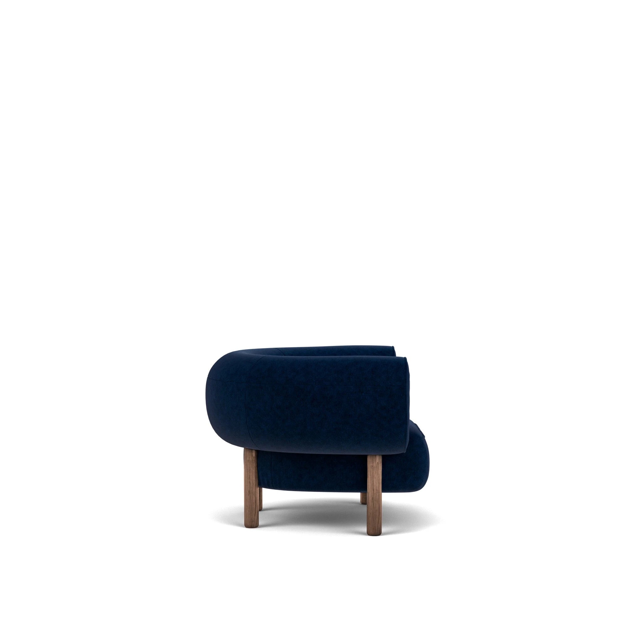 Arbor Armchair - Walnut Legs - Duro Velvet: Cobalt