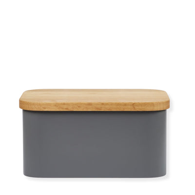 Bread Bin With Chopping Board Lid in Grey & Oak