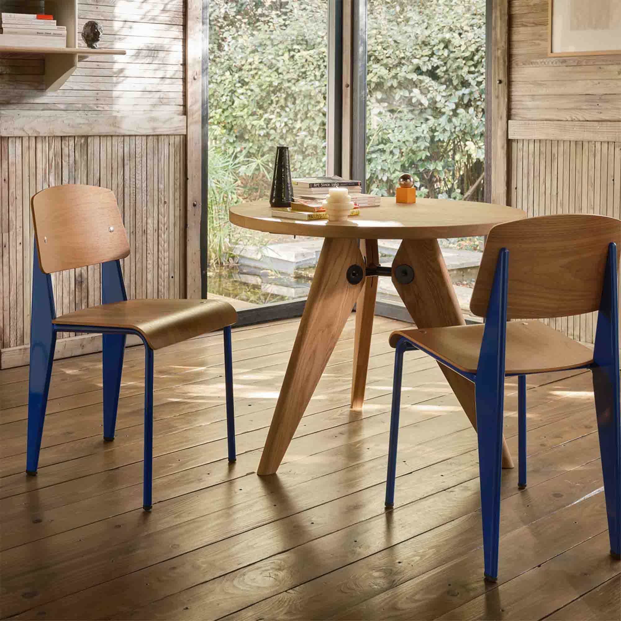 Prouvé Standard Chair - Natural Oak & Pro Blue Marcoule