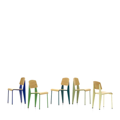 Prouvé Standard Chair - Natural Oak & Pro Blue Marcoule