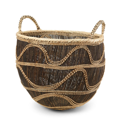 Open Weave Basket With Handles Natural