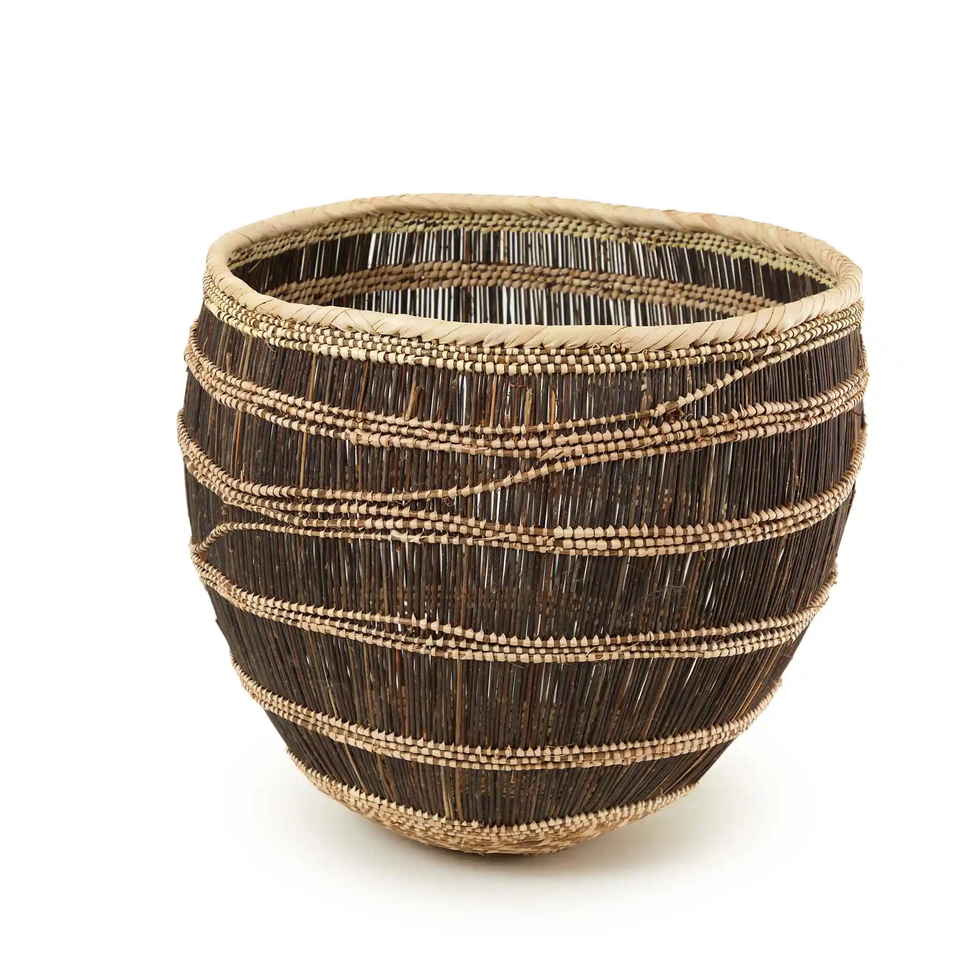 Open Weave Tall Basket Natural