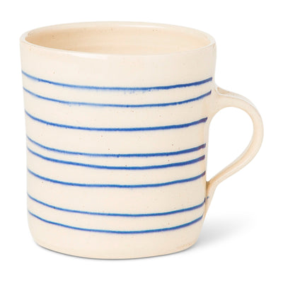 Horizontal Stripe Breakfast Mug Blue