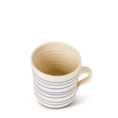 Horizontal Stripe Breakfast Mug Blue