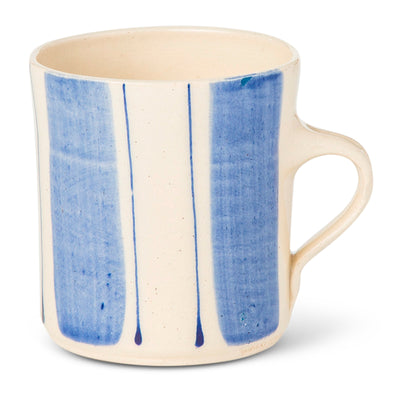 Vertical Stripe Breakfast Mug Blue