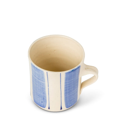 Vertical Stripe Breakfast Mug Blue