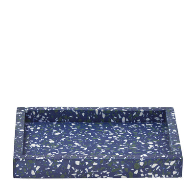 Terrazzo Desk Tray Blue