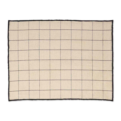 Woven Check Rectangular Placemat Oyster & Black 40 x 30cm