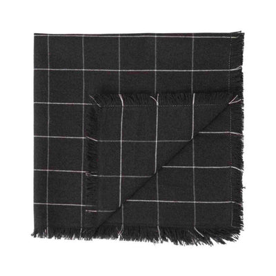 Woven Check Linen Napkin Black 45 x 45cm