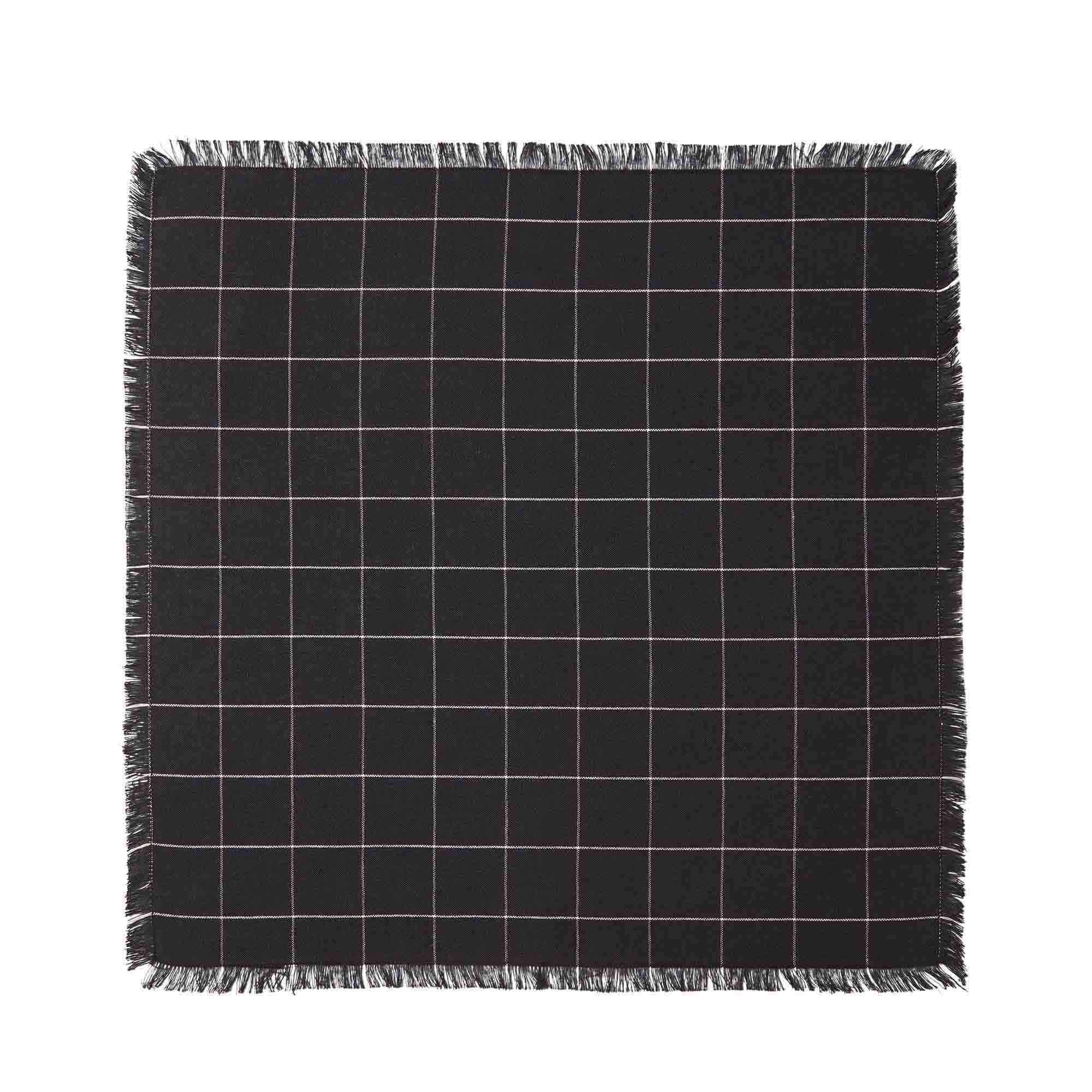 Woven%20Check%20Napkin%20in%20Black image 3