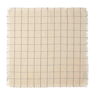 Woven Check Linen Napkin Oyster 45 x 45cm