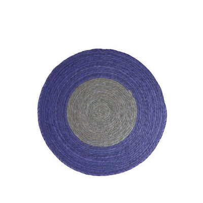 Round Placemat in Cobalt & Grey