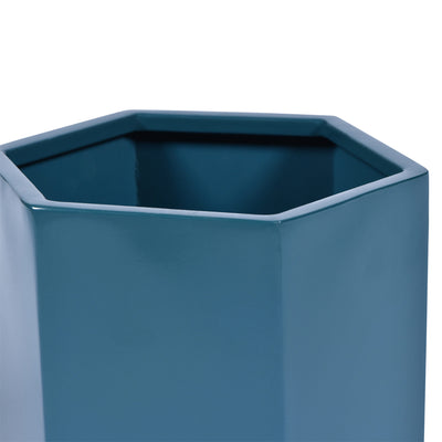 Hex Waste Paper Bin in Teal