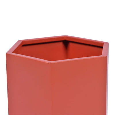 Hex Waste Paper Bin in Orange